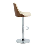 Gianna - Mid Century Modern Adjustable Barstool With Swivel With Rounded T Footrest (Set of 2) - Furniture Home Direct