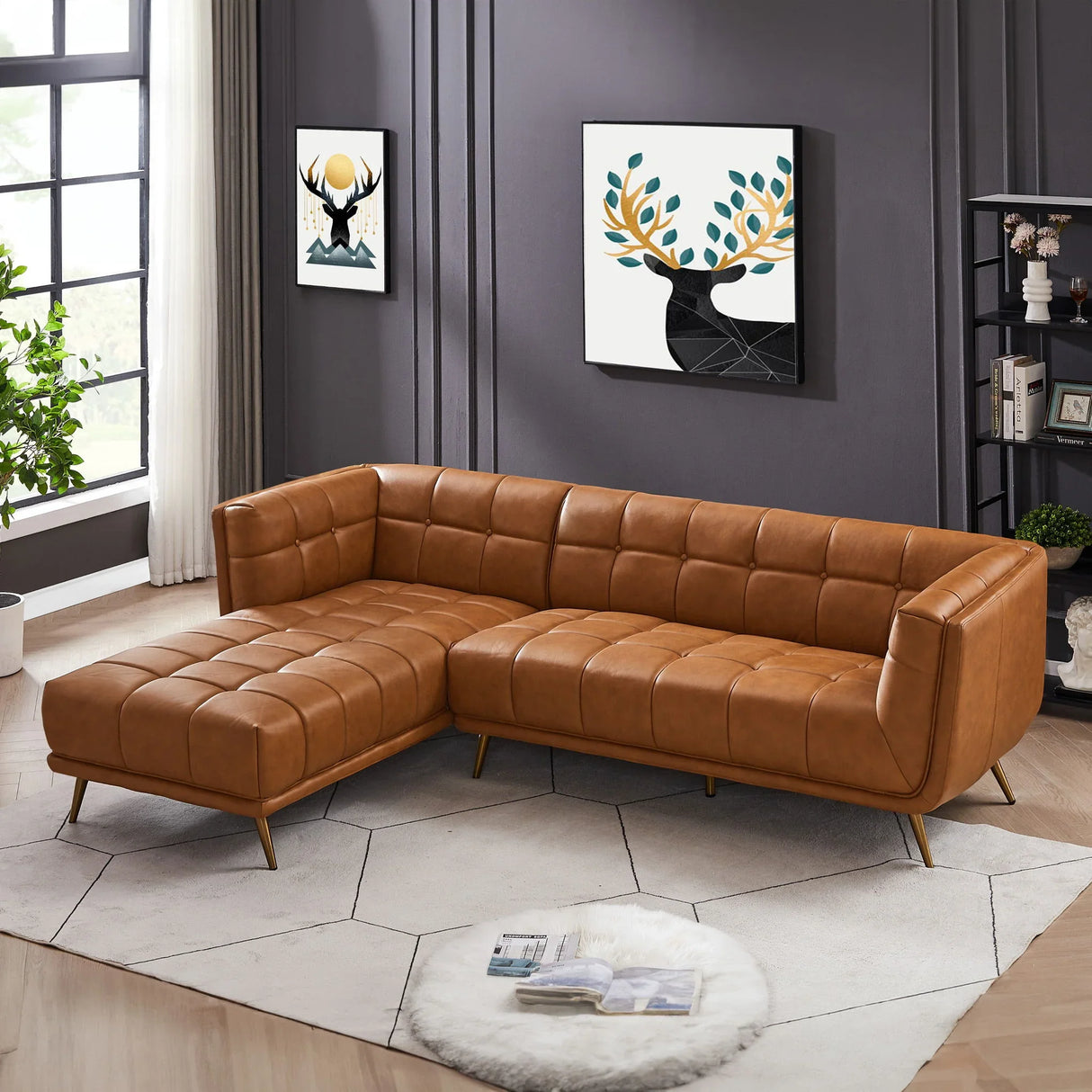 Addison - L Shape Sectional Sofa Tufted - Furniture Home Direct