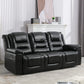3 Seater Home Theater Recliner Manual Recliner Chair With Two Built-In Cup Holders For Living Room - Furniture Home Direct