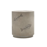 End Table With Fish Pattern Design Magnesium Oxide Gray - Furniture Home Direct