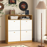 Modern Freestanding Shoe Storage Cabinet With 4 Flip Drawers - Furniture Home Direct