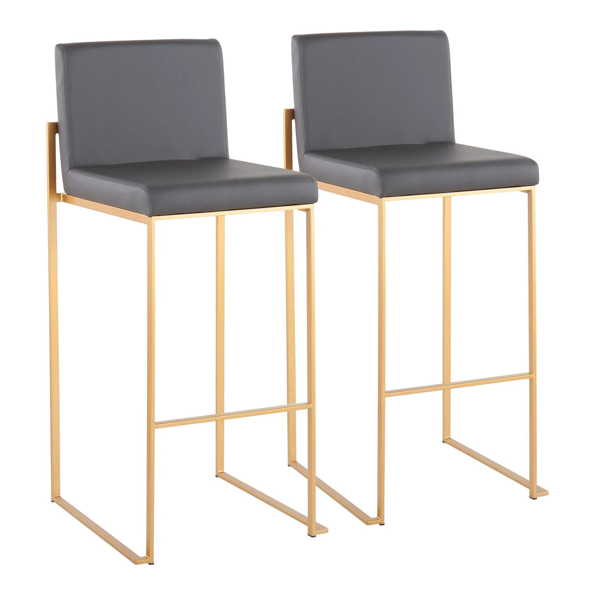 Fuji - Contemporary Design High Back Barstool (Set of 2) - Furniture Home Direct