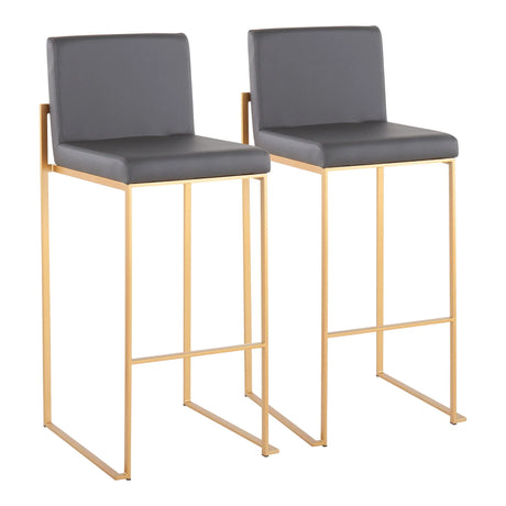 Fuji - Contemporary Design High Back Barstool (Set of 2) - Furniture Home Direct