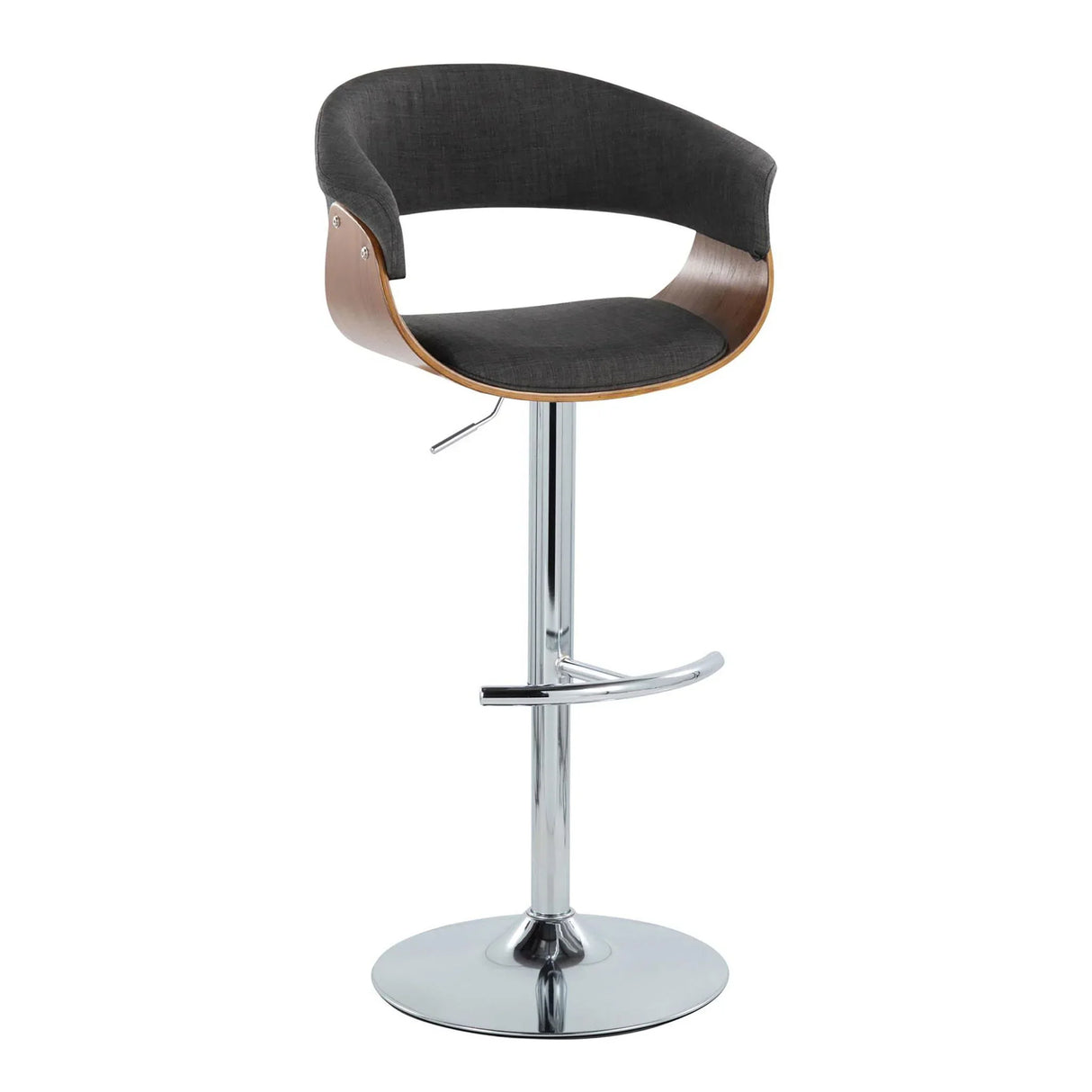 Vintage Mod - Mid Century Modern Adjustable Height Barstool With Swivel With Rounded T Footrest (Set of 2) - Furniture Home Direct