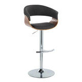 Vintage Mod - Mid Century Modern Adjustable Height Barstool With Swivel With Rounded T Footrest (Set of 2) - Furniture Home Direct