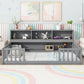 Floor Bed With Bedside Bookcase, Shelves, Guardrails - Furniture Home Direct