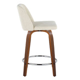 Toriano - Mid Century Modern Fixed Height Counter Stool With Swivel With Round Footrest (Set of 2) - Furniture Home Direct