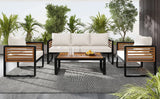 4 Piece Outdoor Conversation Set - Beige - Furniture Home Direct