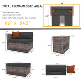 5 Piece Wicker Patio Set With Cushions - Furniture Home Direct