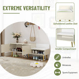 Modern Shoe Storage with Upholstered Cushions - Antique White - Furniture Home Direct