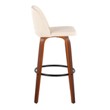 Toriano - Mid Century Modern Fixed Height Barstool Swivel And Round Footrest (Set of 2) - Furniture Home Direct
