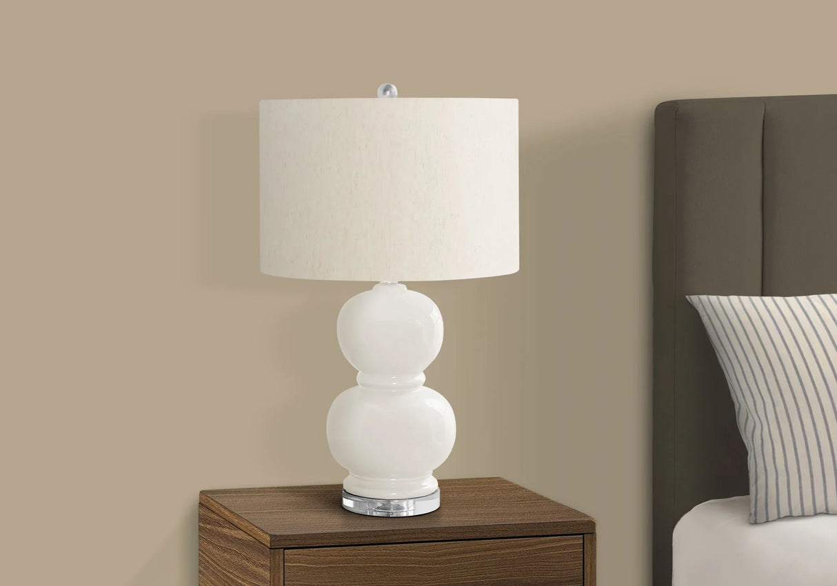 Contemporary Lighting, Ceramic Table Lamp - Cream - Furniture Home Direct
