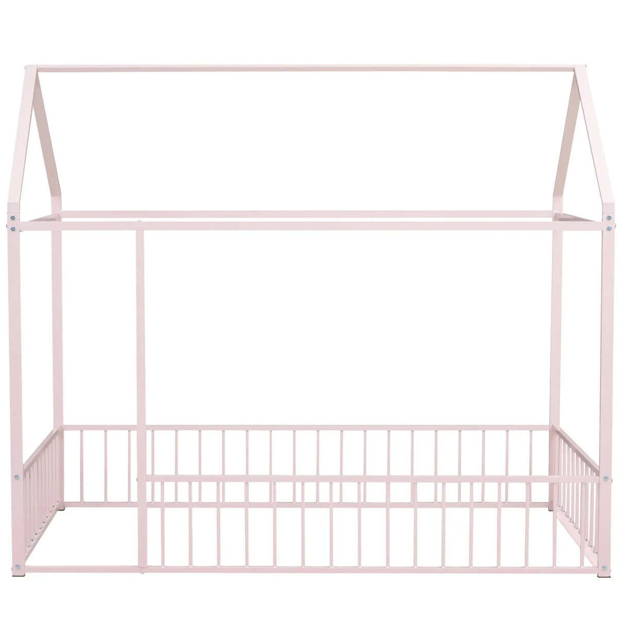 Metal Bed House Bed Frame With Fence - Furniture Home Direct