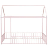 Metal Bed House Bed Frame With Fence - Furniture Home Direct