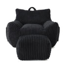 Giant Plush Bean Bag Chair With Armrests And Footstool - Furniture Home Direct