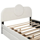Queen Bed Upholstered Platform With Storage Drawers White - Furniture Home Direct