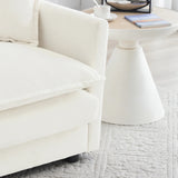 3 Piece Extra Deep Seat Living Room Set with Sofa, Love Seat and Chair - White - Furniture Home Direct