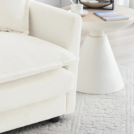 3 Piece Extra Deep Seat Living Room Set with Sofa, Love Seat and Chair - White - Furniture Home Direct