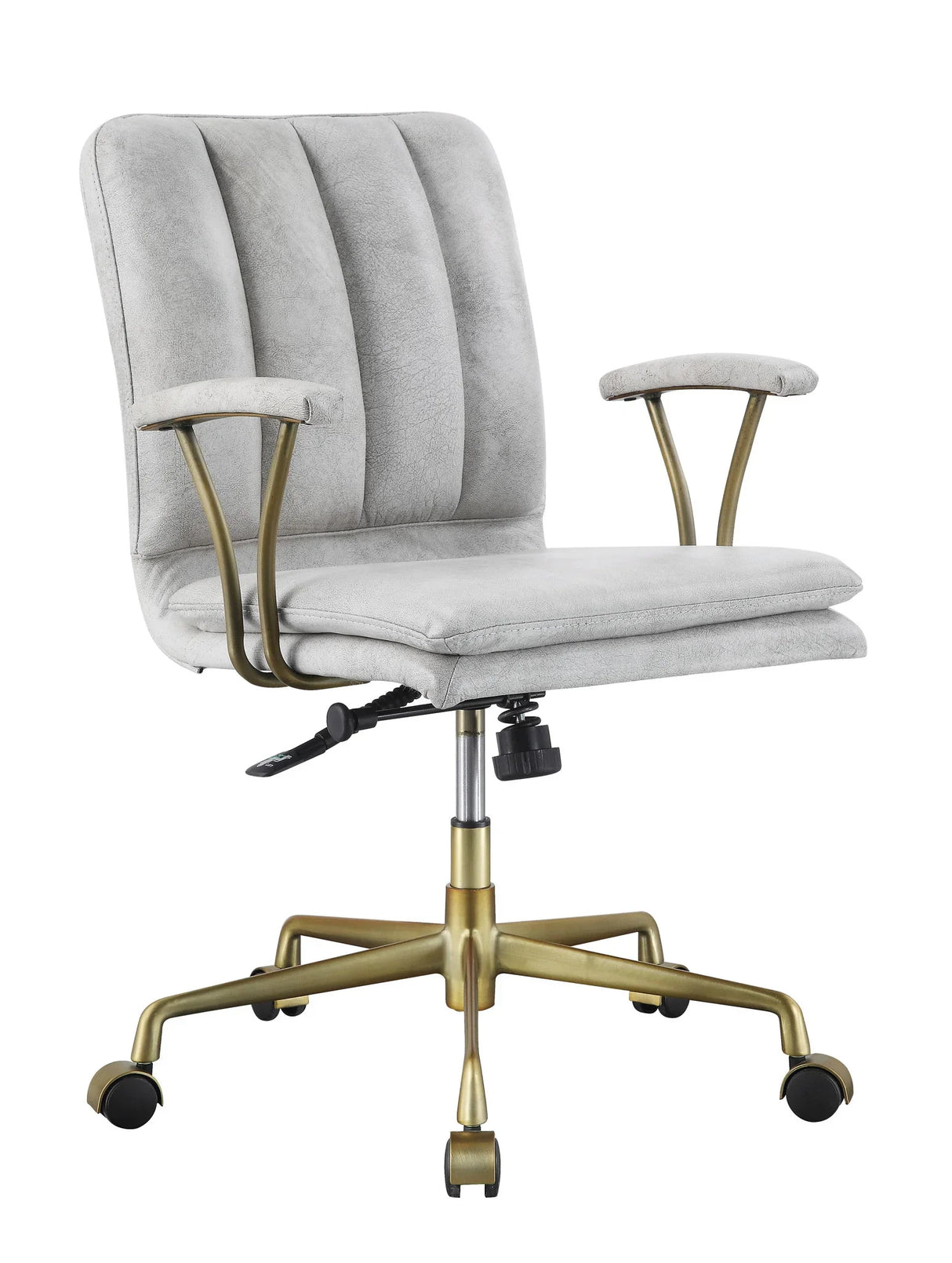 Damir - Vintage Top Grain Leather Office Chair - Antique White / Vintage - Furniture Home Direct