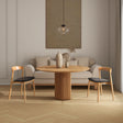 Raven - Stacking Sculpted Oak Dining Chair - Warm Natural Brown / Black - Furniture Home Direct