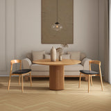 Raven - Stacking Sculpted Oak Dining Chair - Warm Natural Brown / Black - Furniture Home Direct