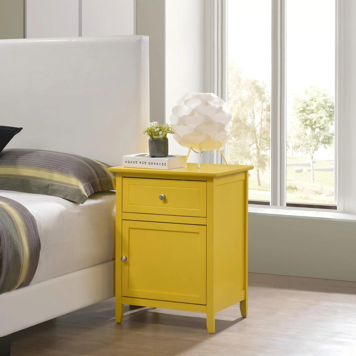Izzy - 1 Drawer /1 Door Nightstand - Furniture Home Direct
