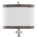 Diamond - Torch Crystal Contemporary Table Lamp (Set of 2) - Clear / Off White / Dark Gray / Polished Nickel - Furniture Home Direct