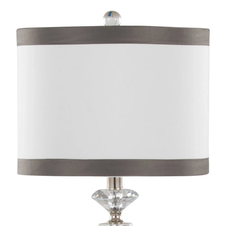 Diamond - Torch Crystal Contemporary Table Lamp (Set of 2) - Clear / Off White / Dark Gray / Polished Nickel - Furniture Home Direct