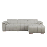Power Reclining Sectional with USB Port - Light Gray - Furniture Home Direct