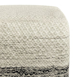 Macie - Square Woven Outdoor / Indoor Pouf - Gray / White - Furniture Home Direct
