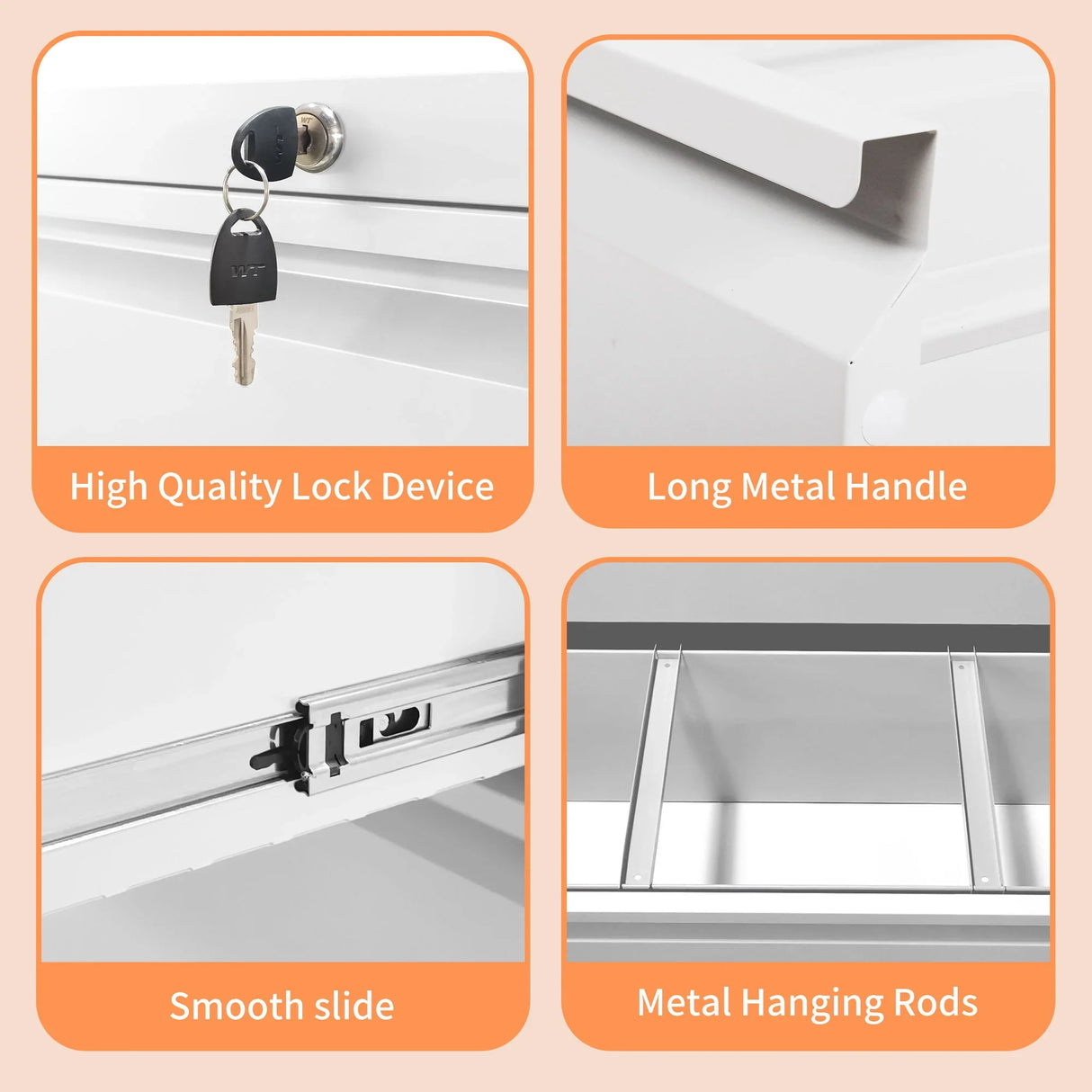 Premium Drawer Metal Lateral File Cabinet With Lock - Furniture Home Direct