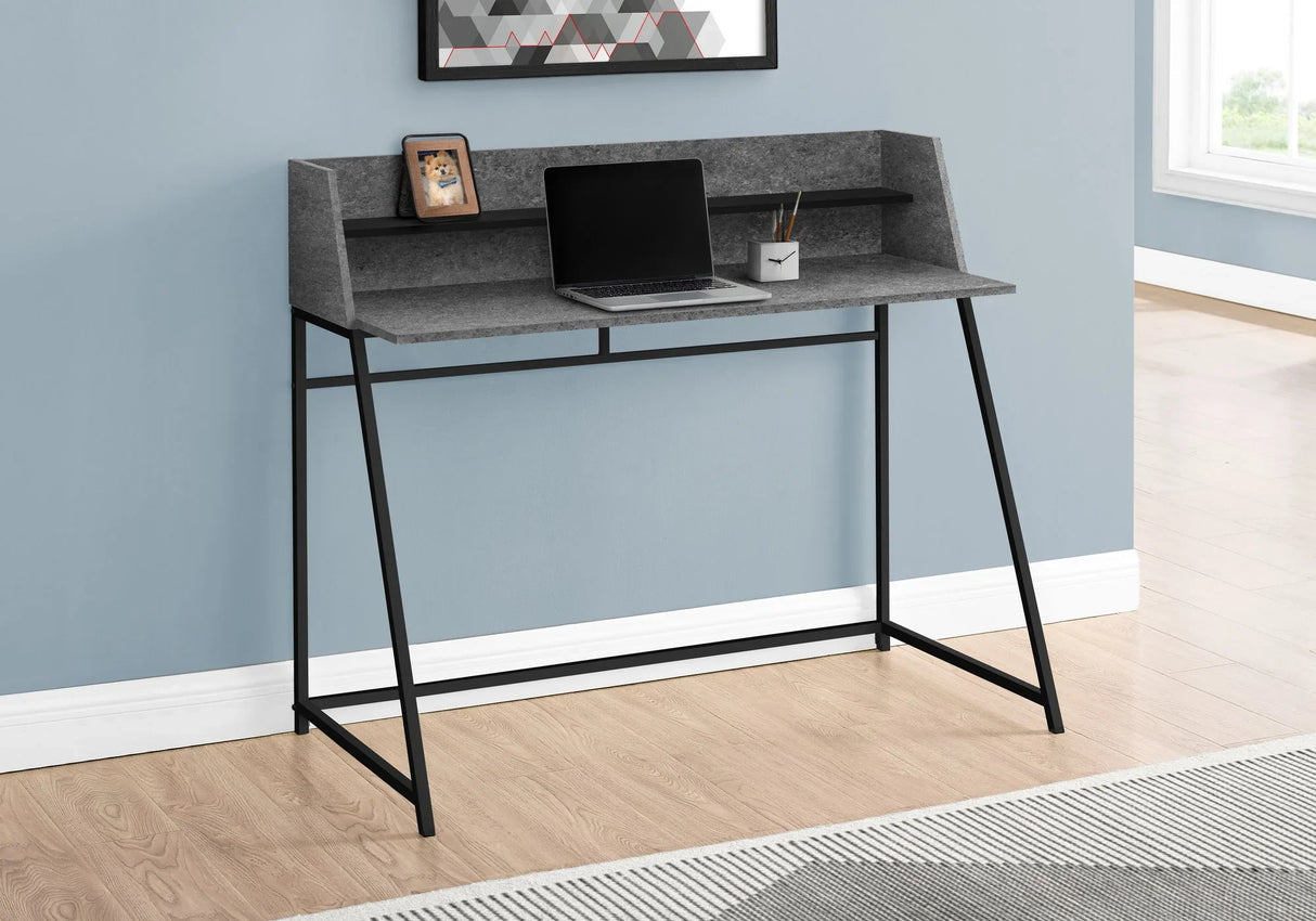 Computer Desk For Home Office, Laptop, Storage Shelves, Marble Look Contemporary & Modern - Furniture Home Direct