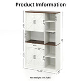 Farmhouse Kitchen Pantry Storage Cabinet - Brown / Antique White - Furniture Home Direct