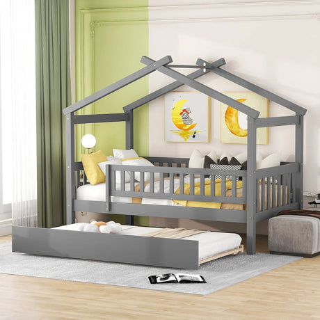Creativity House Bed With Twin Size Trundle - Furniture Home Direct