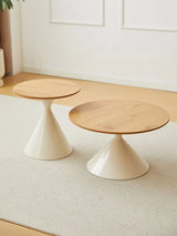 Round Coffee Table - Brown / White - Furniture Home Direct