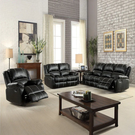 Zuriel - Synthetic Leather 3 Piece Living Room Recliner Set - Furniture Home Direct