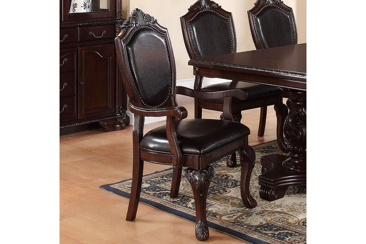 Dining Set Table And 8 Chairs, Traditional Rubberwood Brown - Furniture Home Direct