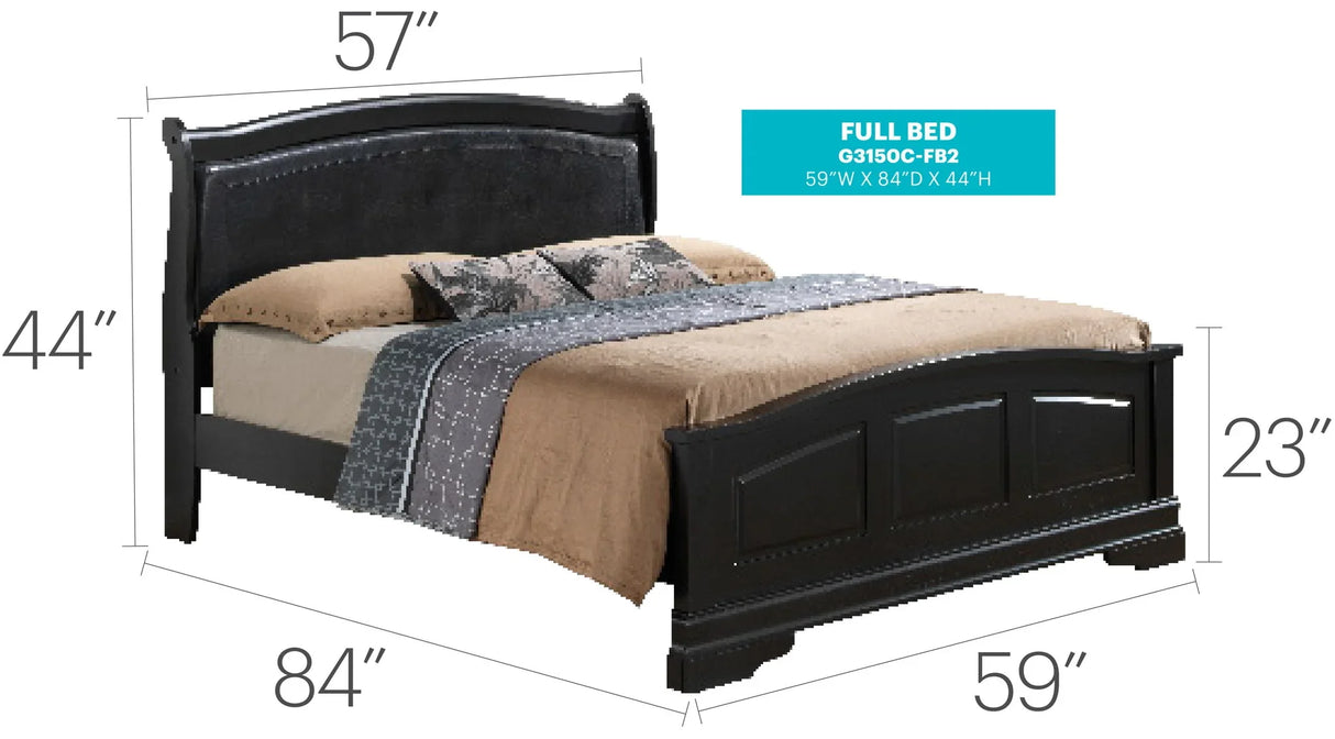 Panel Sleigh Bed Elegantly Crafted - Furniture Home Direct