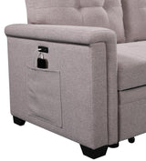 Nathan - Reversible Sleeper Sectional Sofa With Storage Chaise, USB Charging Ports And Pocket - Furniture Home Direct