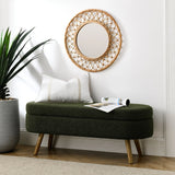 Ottoman Oval Storage Bench With Rubber Wood Legs - Furniture Home Direct