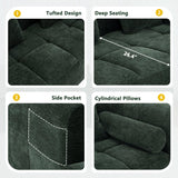 Sectional Sofa Modular Tufted Chenille Upholstery Green - Furniture Home Direct