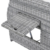 6 Piece Patio Set With An Adjustable Table, Recliners With Extendable Side Tables, And 2 Ottomans - Gray - Furniture Home Direct