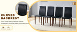 Dining Set Glass Top Table With PU Leather Chairs Black - Furniture Home Direct