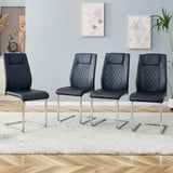 Modern Dining Chairs With Padded Seat, Metal Legs - Furniture Home Direct