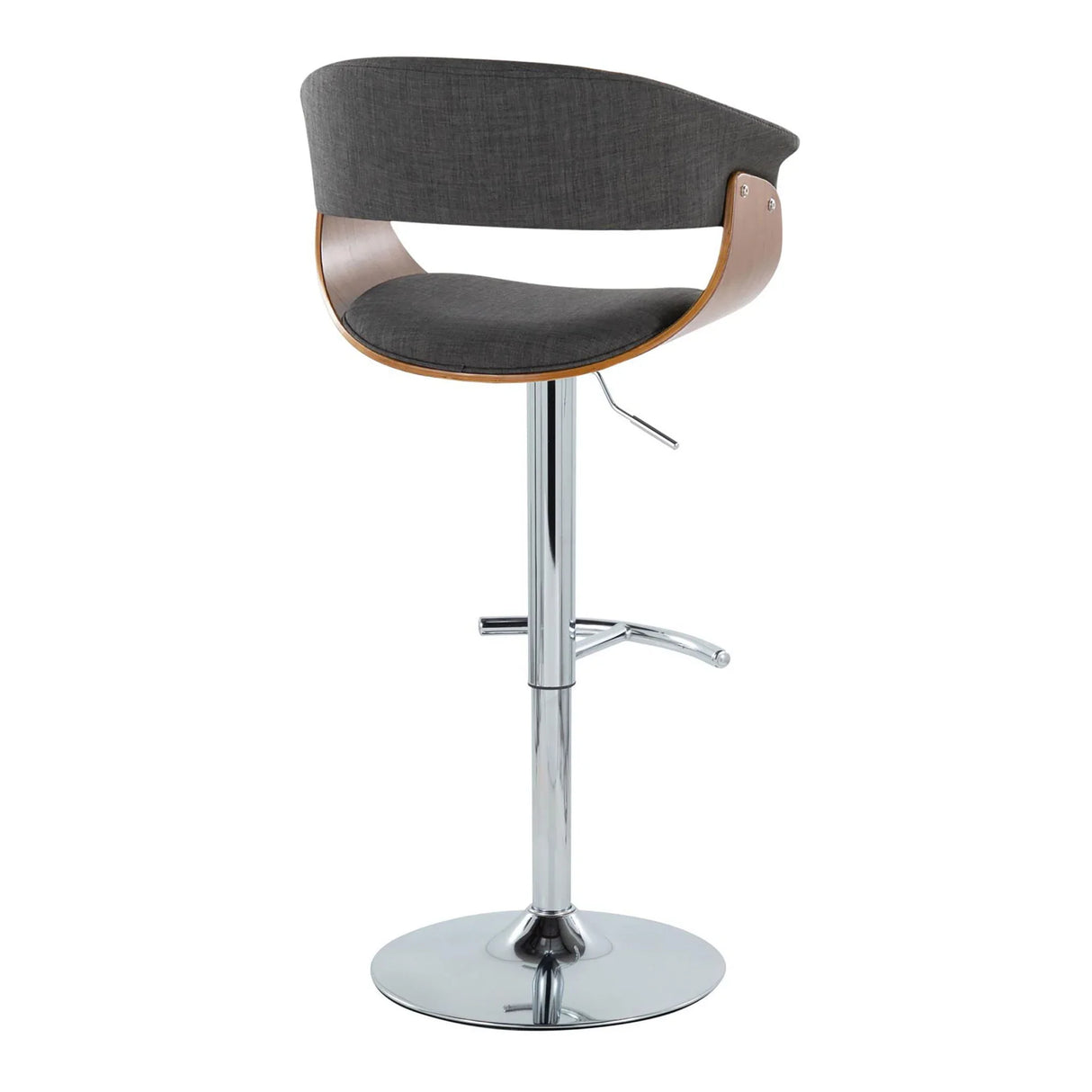 Vintage Mod - Mid Century Modern Adjustable Height Barstool With Swivel With Rounded T Footrest (Set of 2) - Furniture Home Direct