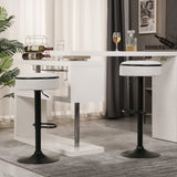 Counter Stool Round Linen Upholstered Seat Off White - Furniture Home Direct