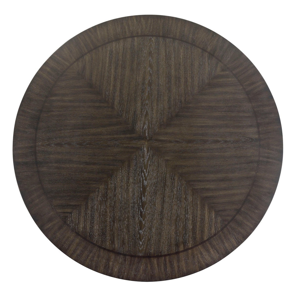 Dining Set Round Table Upholstered Chairs Seats Six Brown - Furniture Home Direct
