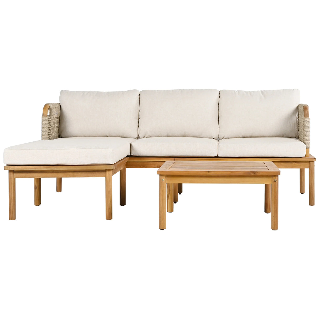 3-piece Outdoor Acacia Patio Set - Furniture Home Direct