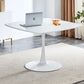 Table Mid-Century Dining Table For 4-6 People With Round MDF Table Top, Pedestal Dining Table, End Table Leisure Coffee Table - Furniture Home Direct