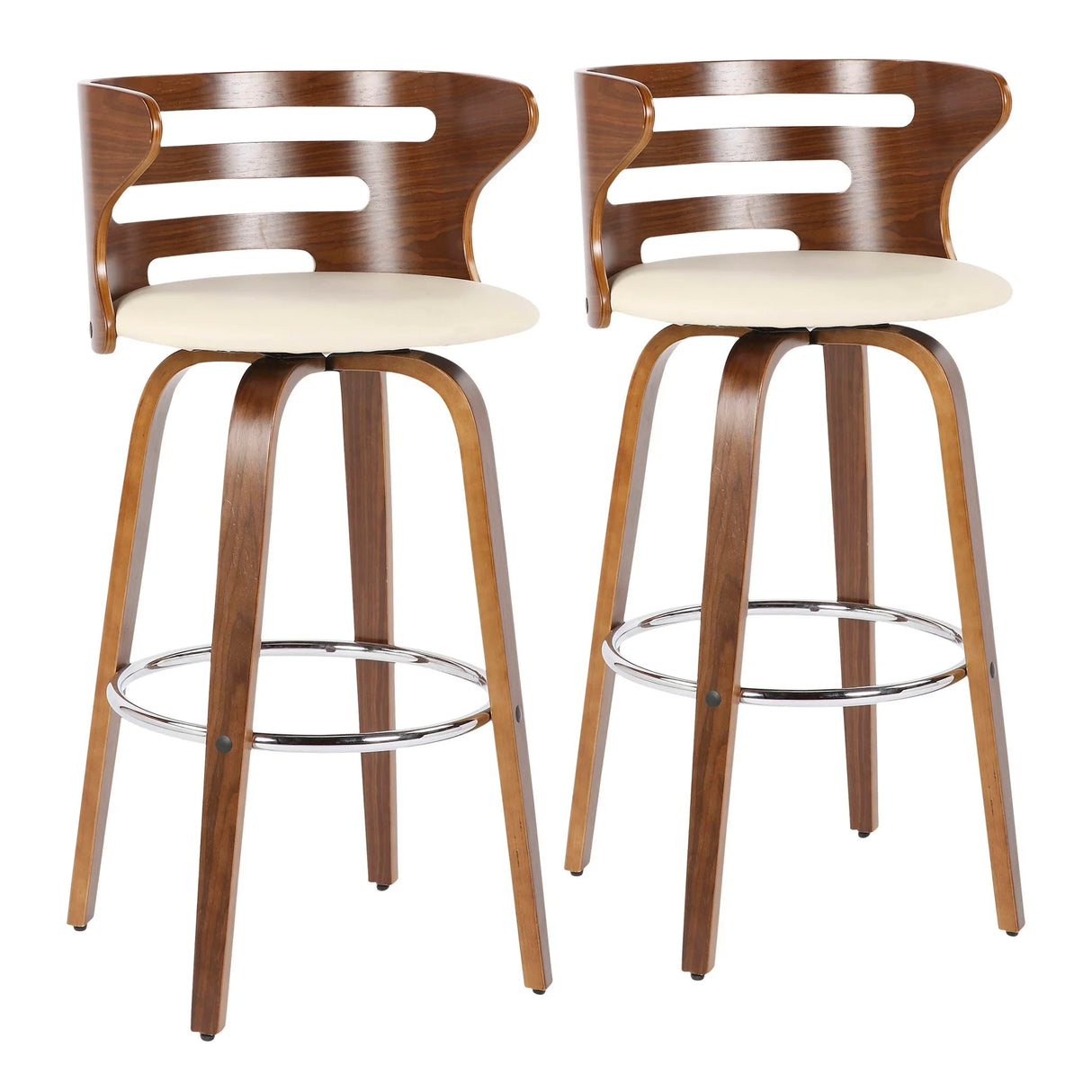 Cosini - Mid Century Modern Fixed Height Barstool With Swivel (Set of 2) - Furniture Home Direct